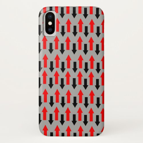 Red and black arrows pointing up down direction iPhone x case