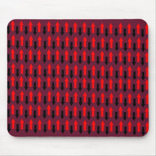 Red and black arrows pointing up down direction mouse pad