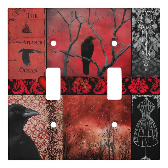 Red And Black Art Light Switch Cover (Front)