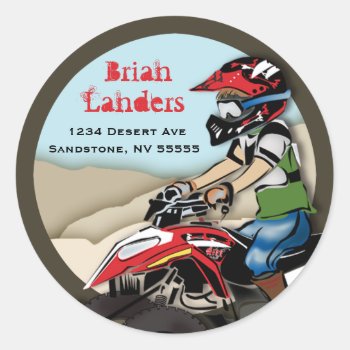 Red And Black Atv Kid Address Label by MissNNick at Zazzle