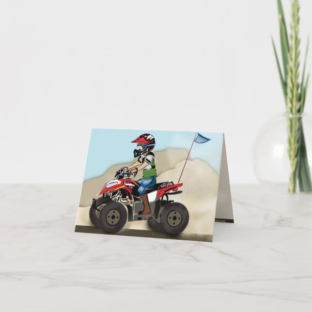 Red and Black ATV Kid Card (Front)