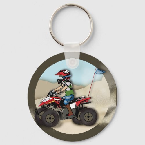 Red and Black ATV Kid Keychain