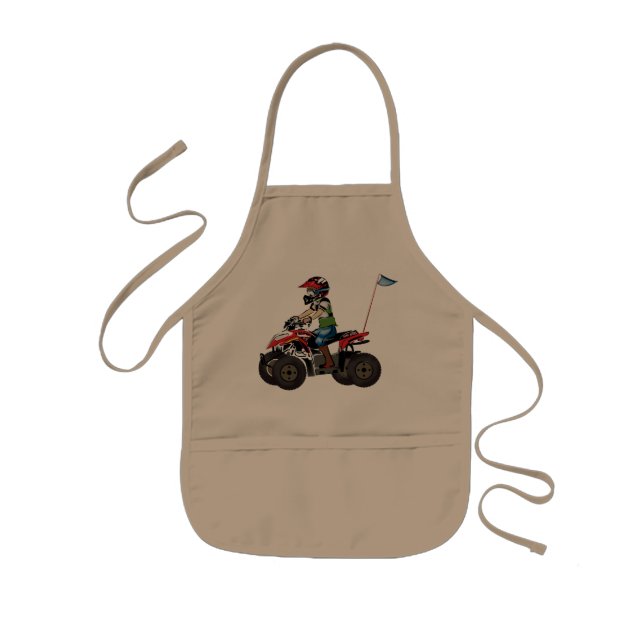 Red and Black ATV Kid Kids' Apron (Front)