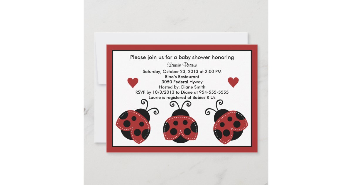 Red and Black Baby Shower Invitation So Cute Zazzle
