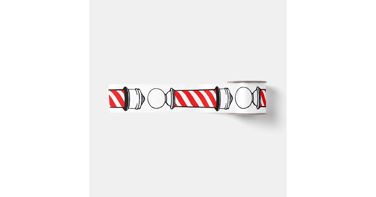 Red and Black Barber Pole Satin Ribbon | Zazzle