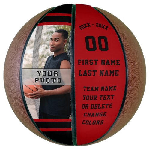 Red and Black Basketball PHOTO FULL Size or MINI Basketball