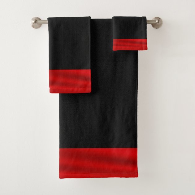 Red and best sale black towel sets