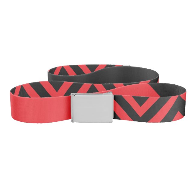 Red and Black Belt  Zig Zags and Bold Stripes (Zig-Zag)