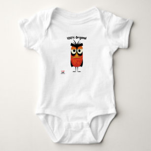Red and Black Bird with Attitude   Fun Unisex  Baby Bodysuit
