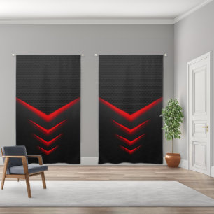Red and Black Blackout Curtains