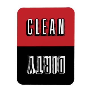 Red and Black Block Modern Typography Dishwasher Magnet