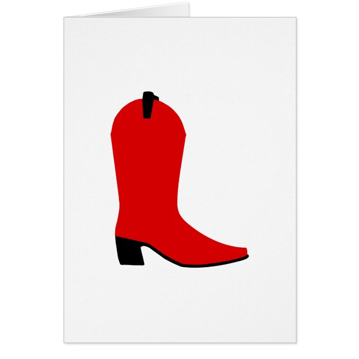 Red and Black Boot Greeting Cards