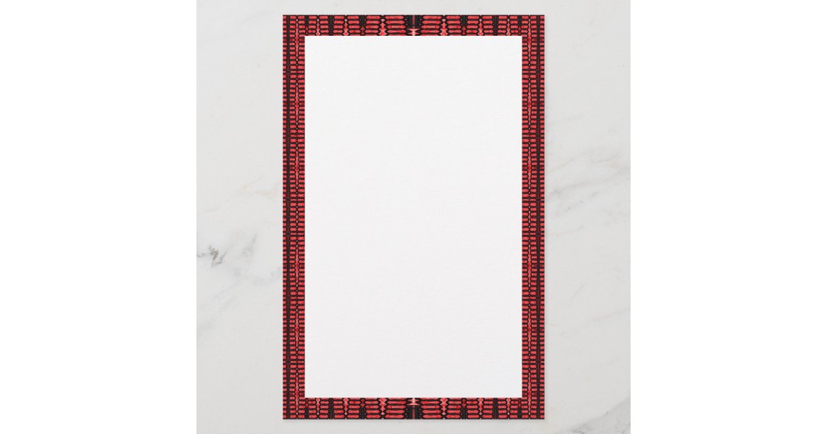red and black border stationery Zazzle