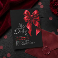 Red and Black Bow Luxury Elegant Gala Birthday