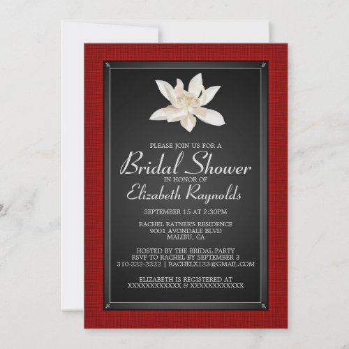 Red and Black Bridal Shower Invitations