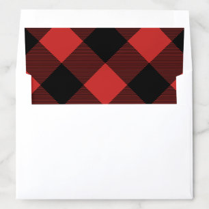 Red and Black Buffalo Check Christmas Holiday Envelope Liner