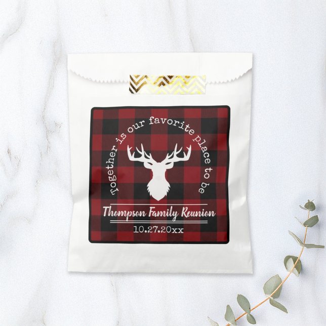 Red and Black Buffalo Check Family Party Favor Bag (Creator Uploaded)