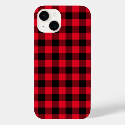 Red and Black Buffalo Check Plaid Holiday Pattern Case_Mate iPhone 14 Case
