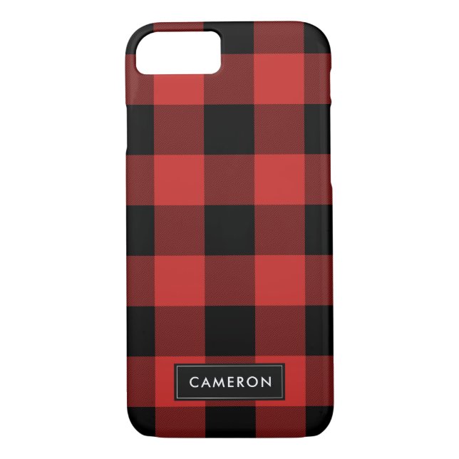 Red and Black Buffalo Check Plaid - Phone Case (Back)