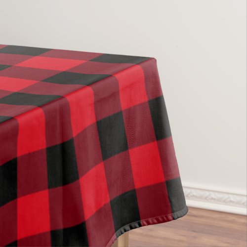 Red and Black Buffalo Check Tablecloth