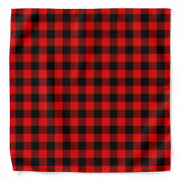 Red And Black Buffalo Lumberjack Checks Pattern Bandana