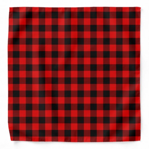 Red And Black Buffalo Lumberjack Checks Pattern Bandana