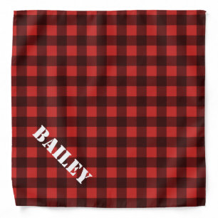 Red and black buffalo pattern dog bandana for pet