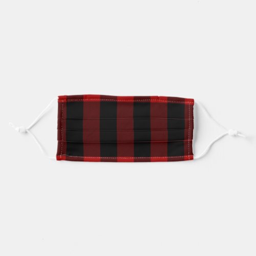 red and black buffalo plaid adult cloth face mask
