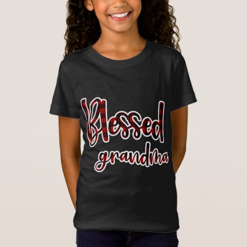 Red And Black Buffalo Plaid Blessed Grandma Matchi T_Shirt