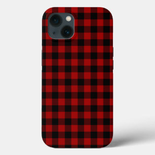 Red and Black Buffalo Plaid  iPhone 13 Case