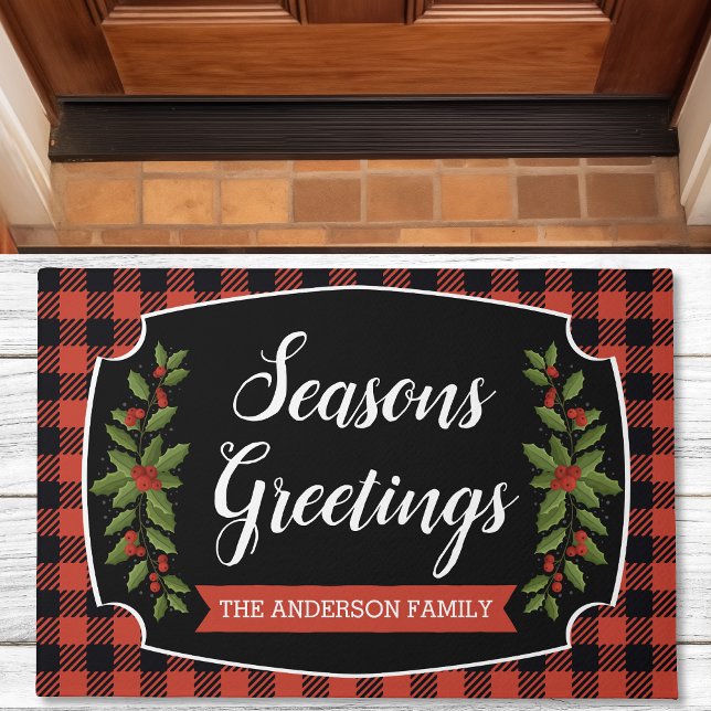Red And Black Buffalo Plaid Christmas Doormat (Creator Uploaded)