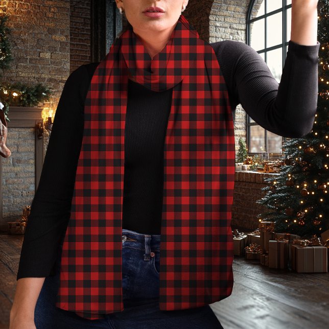 Red And Black Buffalo Plaid Christmas Scarf (Creator Uploaded)