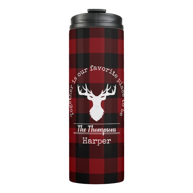 Red and Black Buffalo Plaid Family Name