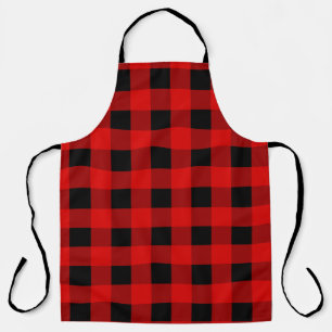 Red and Black Buffalo Plaid Holiday gingham Apron
