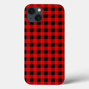 Red and Black Buffalo Plaid Holiday gingham      iPhone 13 Case