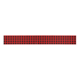 Red and Black Buffalo Plaid Holiday gingham Grosgrain Ribbon