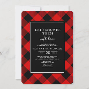 Red And Black Buffalo Plaid Invitation