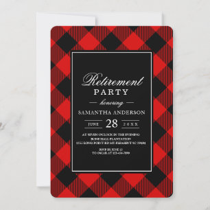 Red And Black Buffalo Plaid Invitation