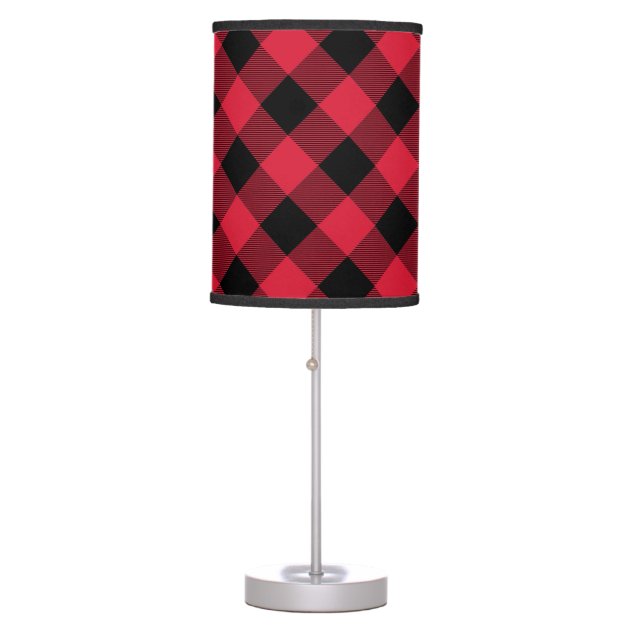 red and black buffalo plaid lamp shade