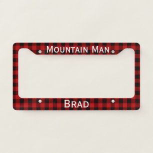 Red and Black Buffalo Plaid License Plate Frame