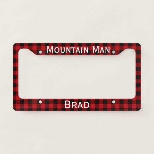 Red and Black Buffalo Plaid License Plate Frame