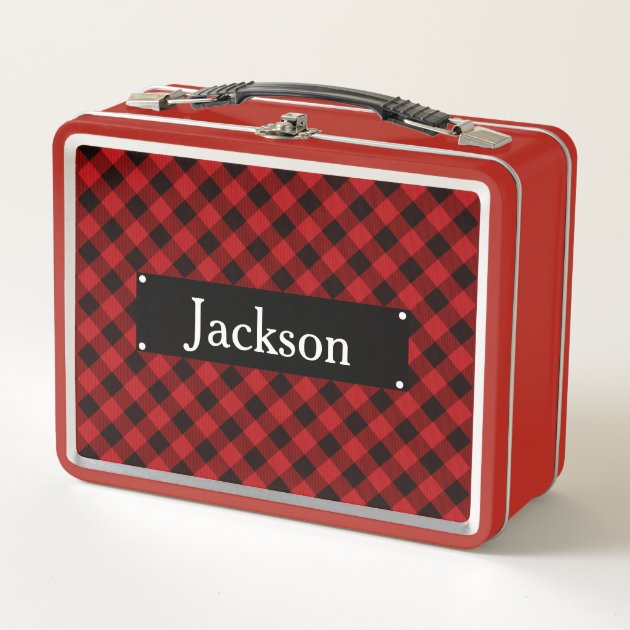 plaid lunch box