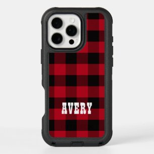 Red and Black Buffalo Plaid iPhone 16 Pro Max Case