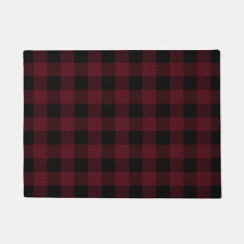 Red and black Buffalo Plaid pattern Doormat