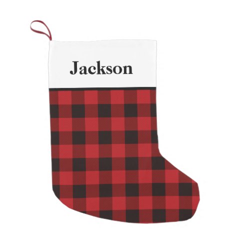 Red and Black Buffalo Plaid Pattern Small Christmas Stocking