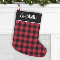 Christmas Mantle- Buffalo Plaid Stockings and Rustic Decor