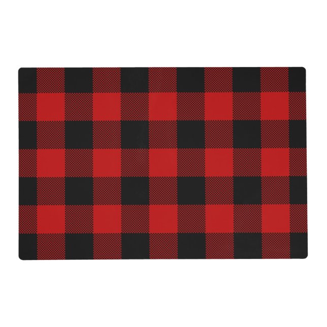 Red and Black Buffalo Plaid Placemat (Front)