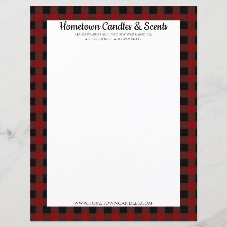 Red And Black Buffalo Plaid Rustic Business Paper