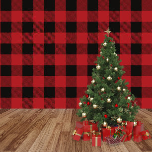 Red and Black Buffalo Plaid Stick and Peel Wallpaper