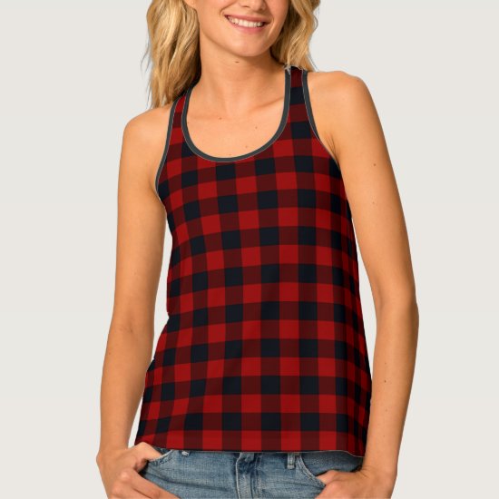 Red and Black Buffalo Plaid Tank Top